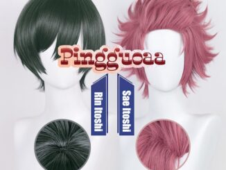 Anime Blue Lock Rin Itoshi/Sae Itoshi Cosplay Wig Dark Green/Rose Red Short Wigs Heat Resistant Synthetic Hair