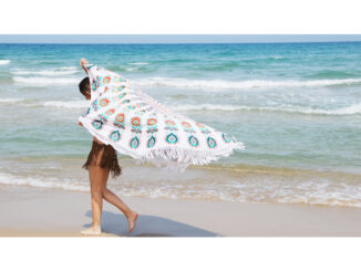 ผ้าคลุม (Beach Cover) ผ้าคลุมชายหาด ทะเล กันแดด มีพู่ระบาย ผ้าเรยอนพริ้วสวยๆ ส่งเร็วจากเชียงใหม่