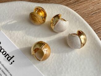 Ivory ต่างหู ทองแดง เคลือบ ทรงเรขาคณิต สไตล์เรโทร สําหรับผู้หญิง