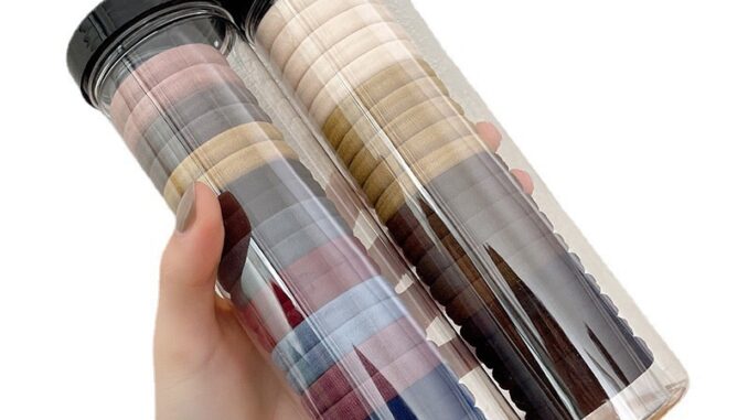 ยางรัดผม ยืดหยุ่นสูง ไร้รอยต่อ สีพื้น เรียบง่าย สําหรับมัดผมหางม้า 20 ชิ้น ต่อกล่อง