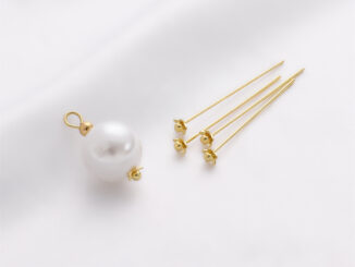 [0.6 X30 มม.] จี้ลูกปัด ชุบทอง 14K ลายดอกไม้ สําหรับทําเครื่องประดับ
