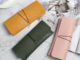 Melodygoods1 กระเป๋าใส่แว่นตา หัวเข็มขัดพับได้ แบบพกพา สีพื้น กระเป๋าเก็บแว่นตา