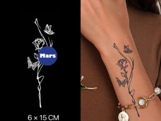 【Mars Tattoo】ใหม่ สติกเกอร์รอยสักชั่วคราว ลายผีเสื้อ ดอกไม้ ผีเสื้อ กึ่งถาวร ติดทนนาน 2 สัปดาห์ C021