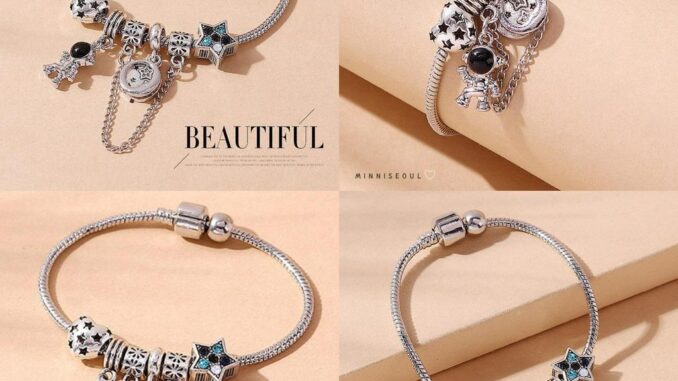 A24 สร้อยข้อมือ BEAUTIFUL Light Blue  ดวงดาวฟ้า ไม่ลอก ไม่ดำ สายปรับไม่ได้ จัดส่งทุกวัน