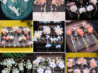 ชุดเครื่องประดับ กิ๊บติดผม ลายดอกไม้ ใบไม้ เหมาะกับตกแต่งผม สําหรับเด็กผู้หญิง