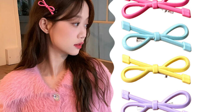 Mh กิ๊บติดผม รูปโบว์น่ารัก สีแคนดี้ เครื่องประดับ สําหรับเด็กผู้หญิง นักเรียน ของขวัญ