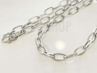 s-786 6มิล สร้อยสแตนเลสแท้ ลายโซ่ทับเงา กว้าง6mm เงา ไม่ลอก ไม่ดำ ไม่บาดคอ ใส่อาบน้ำได้ สร้อยพระ