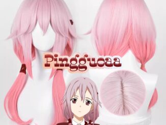 Yuzuriha Inori Cosplay Wig Anime Guilty Crown 60cm Long Pink Gradient Heat Resistant Synthetic Wigs