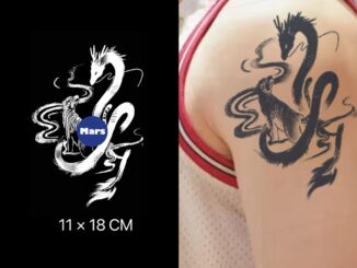 【Mars Tattoo】ใหม่ สติกเกอร์รอยสักชั่วคราว ลายมังกร เสือ D073 กึ่งถาวร ติดทนนาน 2 สัปดาห์