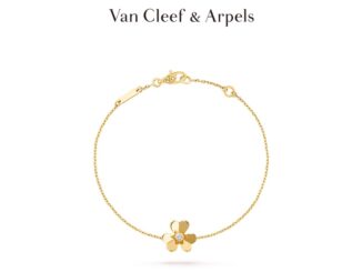 [พร้อมกล่อง] Vca Van Cleef & Arpels Frivole Yellow k Gold White k Gold Diamond Mini Bracelet
