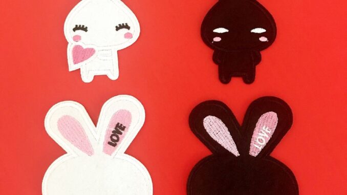 แผ่นป้ายลายกระต่าย DIY 1 ชิ้น（☸ Animals - Rabbit Patch ☸）（M-11094）