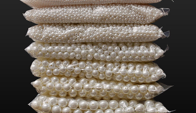 ST.KUNKKA 500g 3-20mm ขายส่งกระเป๋าใบใหญ่ ABS มุกจำลอง มุกขาวออฟไวท์