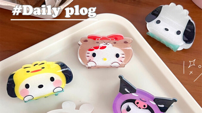 Sanrio กิ๊บติดผม ลายการ์ตูนสุนัขคุโรมิ น่ารัก สามมิติ ขนาดใหญ่ สําหรับผู้หญิง
