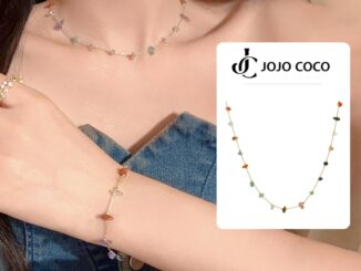 Jojo COCO สร้อยคอโซ่ หินหยาบ ไม่สม่ําเสมอ สีพื้น แฟชั่นสําหรับผู้หญิง
