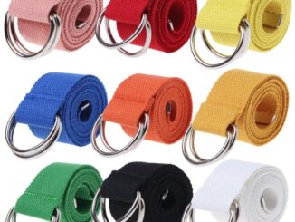 Time เข็มขัดผ้าแคนวาส สีพื้น พร้อมห่วงหัวเข็มขัดคู่ สําหรับเด็กนักเรียน วัยรุ่น ชาย และหญิง