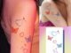 สติกเกอร์รอยสักชั่วคราว ลายผีเสื้อ สีสันสดใส กันน้ํา 7 วัน