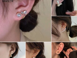 Hwetr ต่างหูสตั๊ด ประดับมุก เพทาย พลอยเทียม แวววาว สไตล์เกาหลี ของขวัญแต่งงาน ใหม่