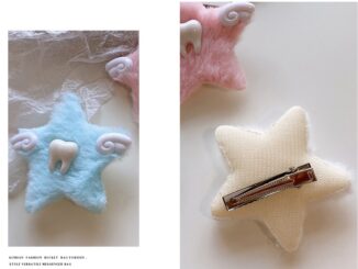 สไตล์ฮาราจูกุ Angel Wings Hair Clip Plush 5 ดาว Headwear น่ารักฟันกิ๊บ-Krismile.th