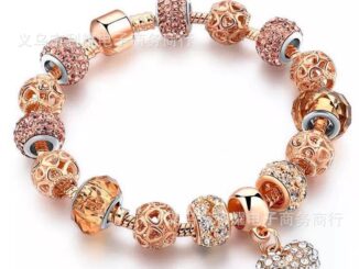 เครื่องประดับ สร้อยข้อมือ จี้ลูกปัดคริสตัล รูปหัวใจ สีทอง สีเงิน สีโรสโกลด์ หรูหรา ให้เป็นของขวัญได้ สําหรับผู้หญิง DIY