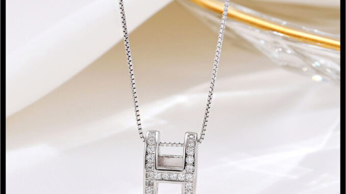 PN071 สร้อยเงินจี้ H งานเกรดพรีเมี่ยม (พร้อมแพคเกจครบเซท) ใส่โดนน้ำได้ไม่ลอกไม่ดำ สินค้าพร้อมส่ง