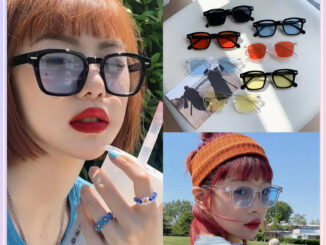 [จัดส่งที่รวดเร็ว] แว่หลายสีตัวเลือกแว่นตาย้อนยุคข้าวเล็บกรอบสี่เหลี่ยมแว่นกันแดดสุทธิสีแดงแว่นกันแดดแฟชั่นสไตล์เดียวกัน