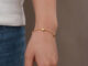 สร้อยข้อมือสแตนเลส เกรด 18K จี้รูปหัวใจน่ารัก ขนาดเล็ก สีทอง