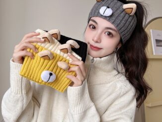 ที่คาดผม ผ้าวูลถัก อเนกประสงค์ แบบเรียบง่าย สไตล์ญี่ปุ่น และเกาหลี 2 ชิ้น