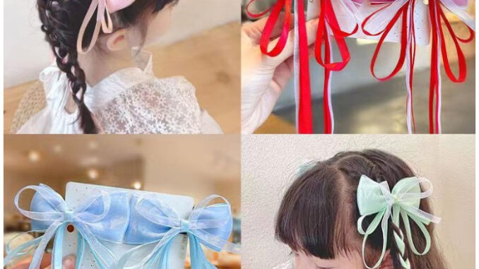พร้อมส่ง   ได้เป็นคู่ กิ๊บริบบิ้น ริบบิ้น กิ๊บแฟชั่น กิ๊บออกงาน
