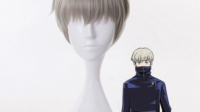 Alittlesearch11 วิกผมสั้น ทนความร้อน คอสเพลย์อนิเมะ Jujutsu Kaisen Toge Inumaki สีเทา TH