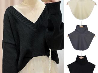 เสื้อเบลาส์ คอเต่าปลอม ผ้าพันคอ สีพื้น แบบถอดออกได้ แฟชั่นฤดูใบไม้ร่วง และฤดูหนาว สําหรับผู้หญิง