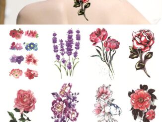 สติกเกอร์รอยสักชั่วคราว ลายดอกไม้ กันน้ํา ติดทนนาน แฟชั่นสําหรับผู้หญิง