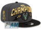หมวกใหม่ แท้ Milwaukee Bucks New Era 2021 NBA Finals Champions Locker Room 9FIFTY Snapback Adjustable Hat - Gray/Black