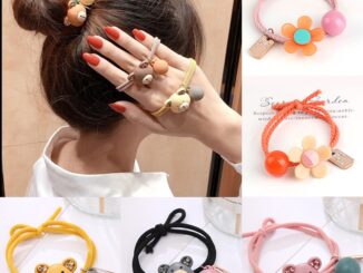 ยางรัดผมแฟชั่น ยางรัดผมแฟชั่นเกาหลี ติดจี้ดอกไม้ หมีน้อย แฟชั่นมีหลายสี