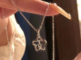เครื่องประดับ สร้อยคอ จี้รูปดาว ฉลุลาย สีเงิน แบบเรียบง่าย แฟชั่นสําหรับผู้หญิง