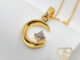 65Carat - จี้พระจันทร์ เพชรแท้น้ำ100 น้ำหนัก 0.08 กะรัต ทองคำแท้9k{37.5%}