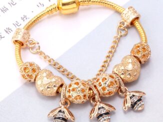 Dinglly สร้อยข้อมือ จี้รูปผึ้ง 3 ตัว สีทอง สําหรับผู้หญิง Diy