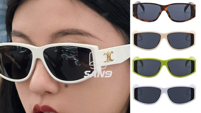 【บานพับโลหะ】COD (San9) 2023 แว่นตากันแดด แฟชั่นเกาหลี สีดํา สําหรับผู้หญิง UV400