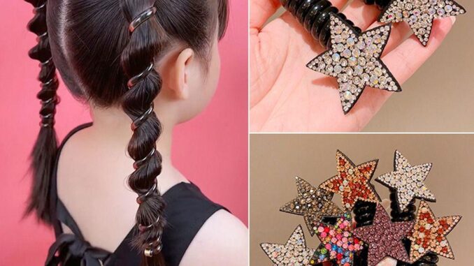 Qqmall ยางรัดผม รูปดาวห้าแฉก ประดับคริสตัล พลอยเทียม สไตล์เกาหลี สําหรับผู้หญิง