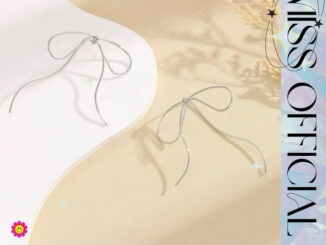 ต่างหูโบว์ ต่างหูเส้น รูปโบว์ สีเงิน 1 คู่ พร้อมส่ง! (#P1)