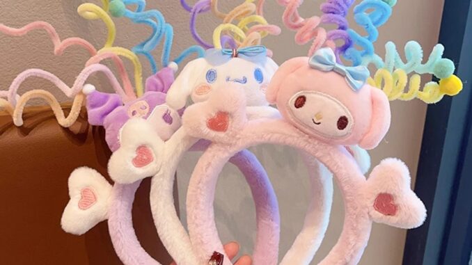 Sanrio Kuromi ที่คาดผม สําหรับเด็ก เด็กผู้หญิง เมโลดี้ / ซินนาม่อนโรล สร้างสรรค์ ตลก บิด ติด ที่คาดผม