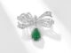 เข็มกลัดโบว์ ฝังเพทายระดับไฮเอนด์ Chrysoprase Pendant เข็มกลัดผู้หญิงสไตล์ที่สง่างาม เครื่องประดับแฟชั่นหรูหรา เข็มกลัดสวยๆ