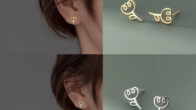 ต่างหูเงิน S925 รูปดอกทิวลิป ขนาดเล็ก เครื่องประดับแฟชั่น