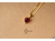 จี้พลอยแท้ รุ่น Heart gems พลอยโกเมน garnet รูปหัวใจ ตัวเรือนเงินแท้ชุบทอง พร้อมใบรับประกัน