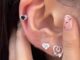 Roselife 1 คู่ เงิน ไม่สม่ําเสมอ สีดํา ใส เพทาย หัวใจ ต่างหูสตั๊ด สําหรับผู้หญิง เด็กผู้หญิง แพ้ง่าย เครื่องประดับหู อุปกรณ์เสริม