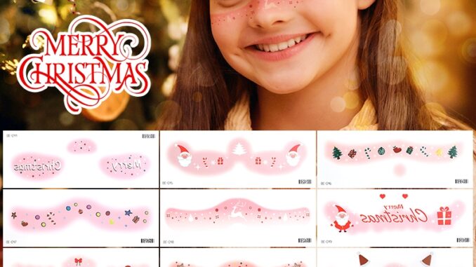 tattoo christmas แทททู สติกเกอร์รอยสัก ลายคริสต์มาส กันน้ํา สําหรับเด็ก