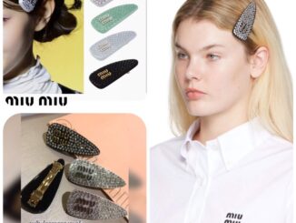 ชนชอป Miu มิว กิ๊บสปริง ประดับคริสตัล  3 สี ดำ ขาว ชมพู