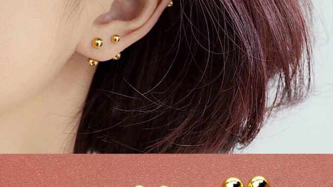 ต่างหูสแตนเลส สีทองคู่ ไม่ทําให้เกิดการหมองคล้ํา สําหรับผู้หญิง ต่างหูเจาะ ไฮโปอัลเลอร์จีนิก ต่างหูสตั๊ด สําหรับเด็ก