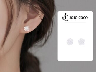 Jojo COCO ต่างหูสตั๊ด รูปดอกไม้ สีขาว เข้ากับทุกการแต่งกาย