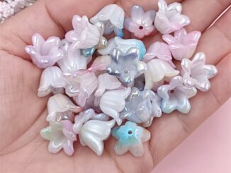 ลูกปัดอะคริลิค สองสี ไล่โทนสี สําหรับทําเครื่องประดับ DIY 30 ชิ้น