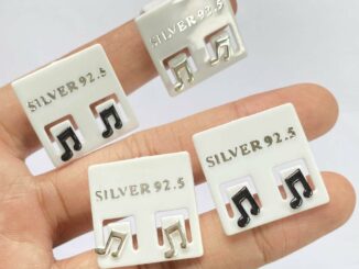 ต่างหูเงินแท้ musical notes earrings 92.5% เงินแท้ (โน๊ตดนตรี)